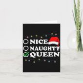 Christmas Nice Or Naughty Or Queen Pajama  カード (正面)