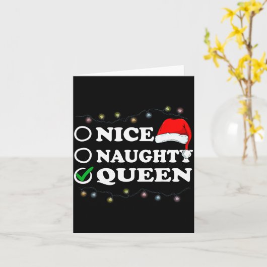 Christmas Nice Or Naughty Or Queen Pajama  カード (黄色い花)