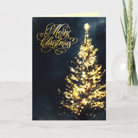 Christmas Night Sky Lit Tree シーズンカード (正面)