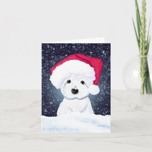 Christmas Night Westie Card カード (正面)
