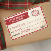 Christmas North Pole Delivery Custom Name Parcel 長方形シール