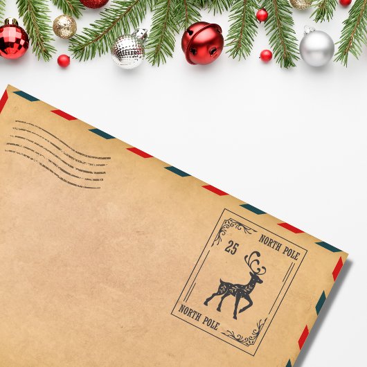 Christmas North Pole Reindeer Festive ラバースタンプ