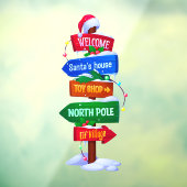 Christmas North Pole Sign Board Window Cling ウィンドウサイン (シート3)