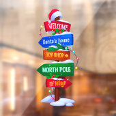 Christmas North Pole Sign Board Window Cling ウィンドウサイン (シート2)