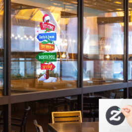 Christmas North Pole Sign Board Window Cling ウィンドウサイン