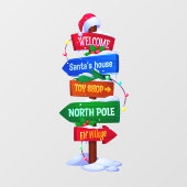 Christmas North Pole Sign Board Window Cling ウィンドウサイン (シート)