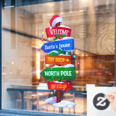 Christmas North Pole Sign Board Window Cling ウィンドウサイン (カフェ窓)