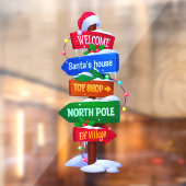 Christmas North Pole Sign Board Window Cling ウィンドウサイン (シート2)