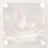 Christmas Norwegian Nisse Making Lefse, Coaster ガラスコースター (裏面)