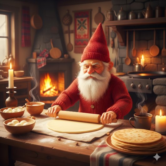 Christmas Norwegian Nisse Making Lefse, Mug コーヒーマグカップ