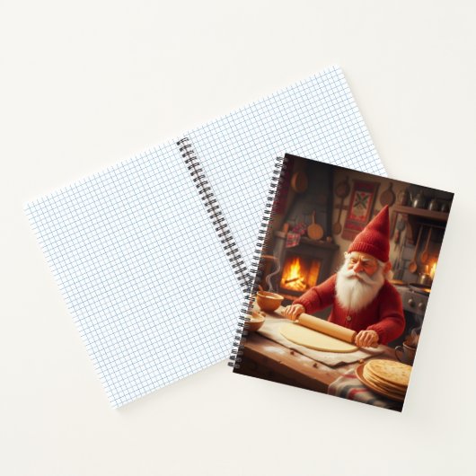 Christmas Norwegian Nisse Making Lefse, Notebook ノートブック (内部)