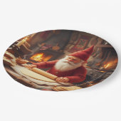 Christmas Norwegian Nisse Making Lefse, Plates ペーパープレート (アングル)