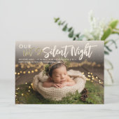 Christmas Not Silent Night Gold Funny Baby Photo 案内状 (スタンド正面)