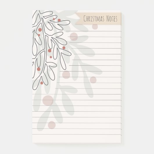Christmas notes abstract mistletoe drawing ポストイット (正面)