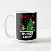 Christmas Nurse Crew with Santa and Reindeer コーヒーマグカップ (左)