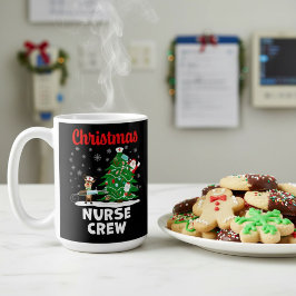 Christmas Nurse Crew with Santa and Reindeer コーヒーマグカップ