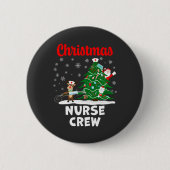 Christmas Nurse Crew with Santa and Reindeer 缶バッジ (正面)