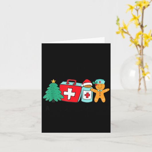 Christmas Nurse Have You Tried Icing It Gingerbrea カード (黄色い花)