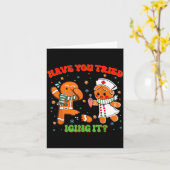 Christmas Nurse Have You Tried Icing It Gingerbrea カード (黄色い花)