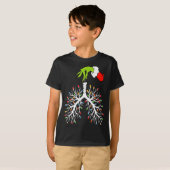 Christmas Nurse Lung Xmas Lights Funny Pulmonologi Tシャツ (正面フル)