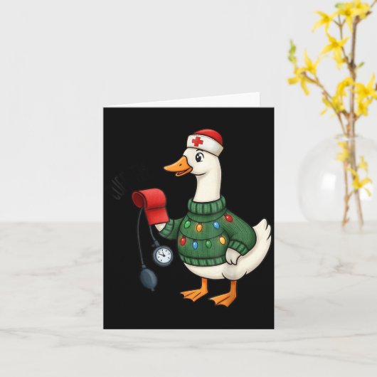Christmas Nurse, Nurse Life, Cuff em Goose Christm カード (黄色い花)