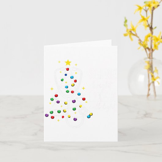 Christmas Nurse Shine Bright Like A Call Light Xma カード (黄色い花)