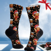 Christmas Nurse Whimsical Gingerbread Man ソックス