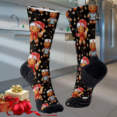 Christmas Nurse Whimsical Gingerbread Man ソックス