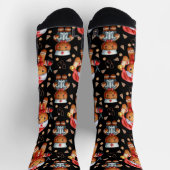 Christmas Nurse Whimsical Gingerbread Man ソックス (上部)