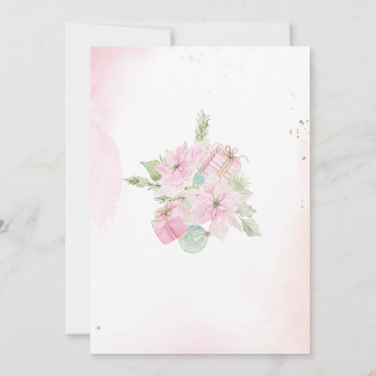 Christmas Nutcracker Ballet Pink watercoInvitation 招待状 (裏面)