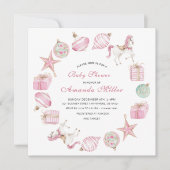 Christmas Nutcracker Ballet Pink watercoInvitation 招待状 (正面)