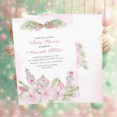Christmas Nutcracker Ballet Pink watercoInvitation 招待状