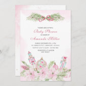 Christmas Nutcracker Ballet Pink watercolor baby s 招待状 (正面/裏面)