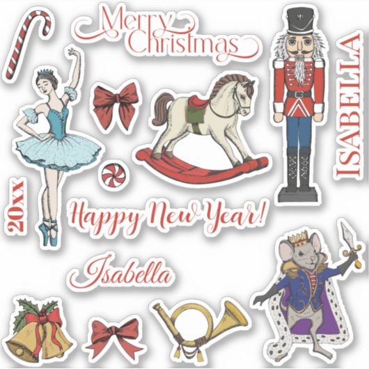Christmas Nutcracker Ballet Sticker Sheet シール (正面)