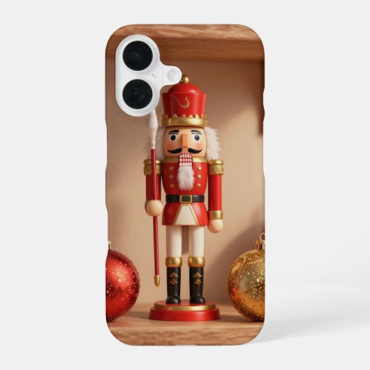 Christmas Nutcracker Baubles Shelf Phone Case iPhone 16ケース (裏面)