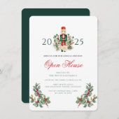 Christmas Nutcracker Berries Open House Holiday 招待状 (正面/裏面)