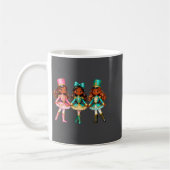 Christmas Nutcracker Black Girls Kids Festive Xmas コーヒーマグカップ (左)