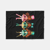 Christmas Nutcracker Black Girls Kids Festive Xmas フリースブランケット (正面(横))