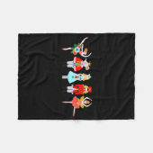 Christmas Nutcracker Character Illustrations フリースブランケット (正面(横))