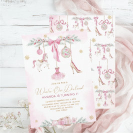 Christmas Nutcracker One DerLand pink ballet baby  招待状