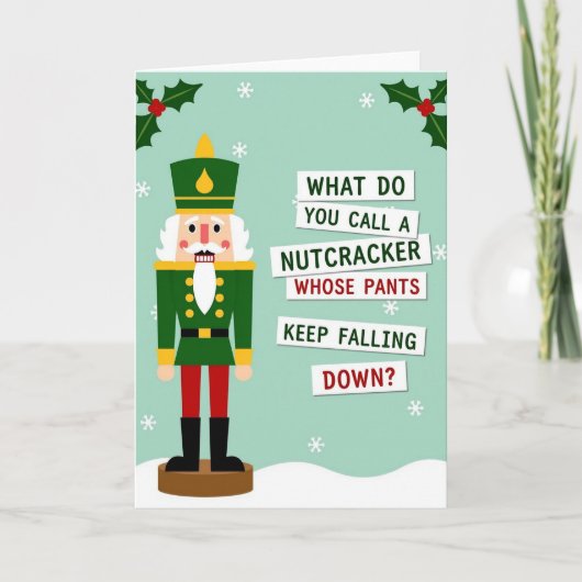 Christmas Nutcracker Pants Joke カード (正面)