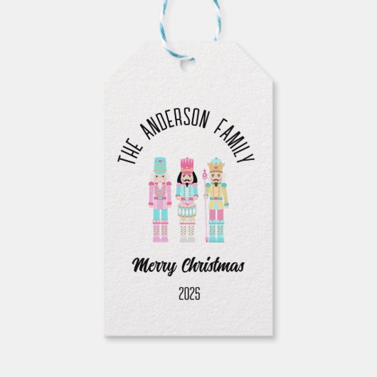 Christmas Nutcracker Pastel Personalized Name ギフトタグ (裏面)
