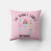 Christmas Nutcracker Pastel Personalized Name クッション (裏面)