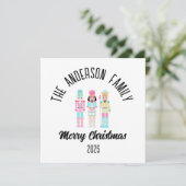Christmas Nutcracker Pastel Personalized Name シーズンカード (スタンド正面)