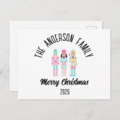 Christmas Nutcracker Pastel Personalized Name シーズンポストカード (正面/裏面)