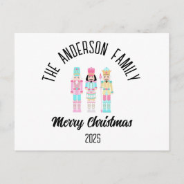 Christmas Nutcracker Pastel Personalized Name シーズンポストカード