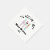 Christmas Nutcracker Pastel Personalized Name スタンダードカクテルナプキン (角)