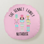 Christmas Nutcracker Pastel Personalized Name ラウンドクッション (正面)