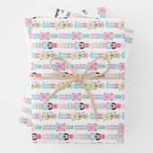 Christmas Nutcracker Pastel Personalized Name ラッピングペーパーシート (インサイチュ)