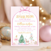 Christmas Nutcracker Pink Bow Baby Shower 招待状
